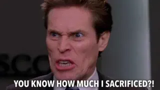You Know How Much I Sacrificed meme card, common rarity