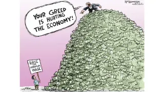 Your Greed Is Hurting The Economy meme card, common rarity