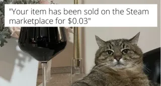 Your Item Has Been Sold On Steam Marketplace meme card, common rarity