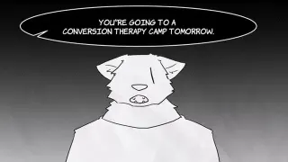You're Going to a Conversion Therapy Camp Tomorrow meme card, common rarity